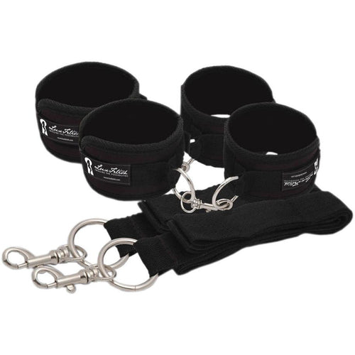 Lux Fetish Lux Fetish – Étendeur de lit Système de retenue ludique 7 pièces – Noir image 0