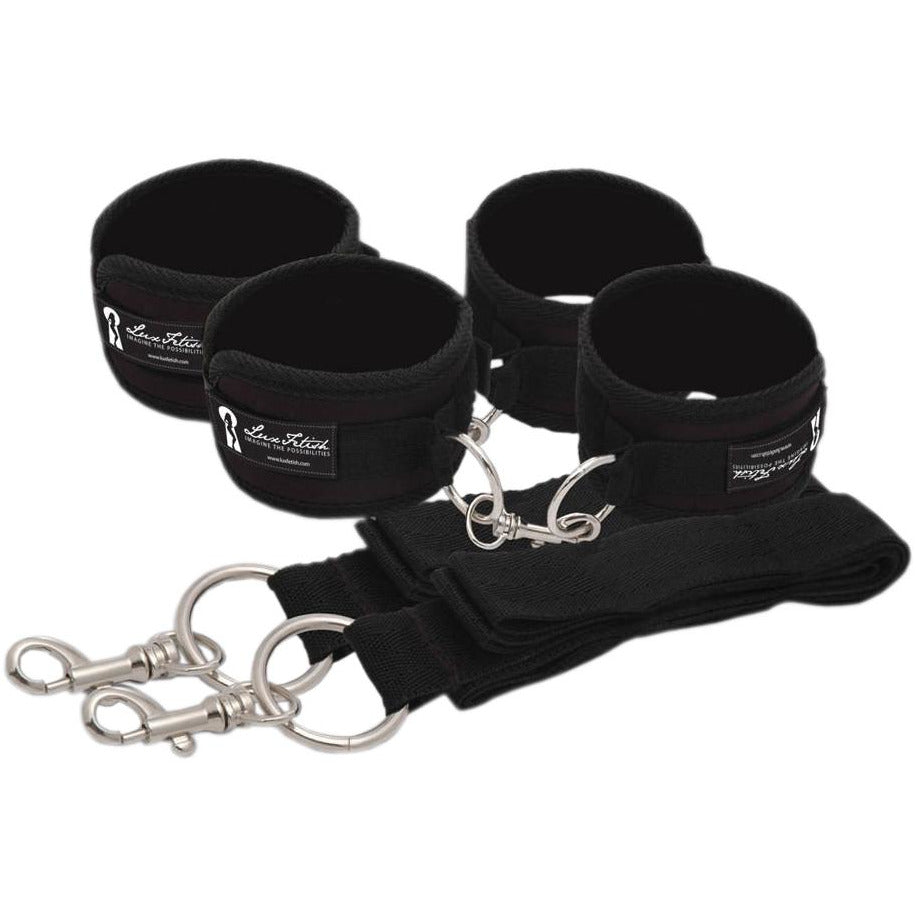 Lux Fetish Lux Fetish – Étendeur de lit Système de retenue ludique 7 pièces – Noir image 0