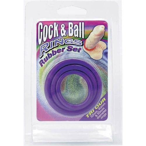 Anneaux Namma Cock &amp; Ball - Ensemble de 3 - Violet image 0