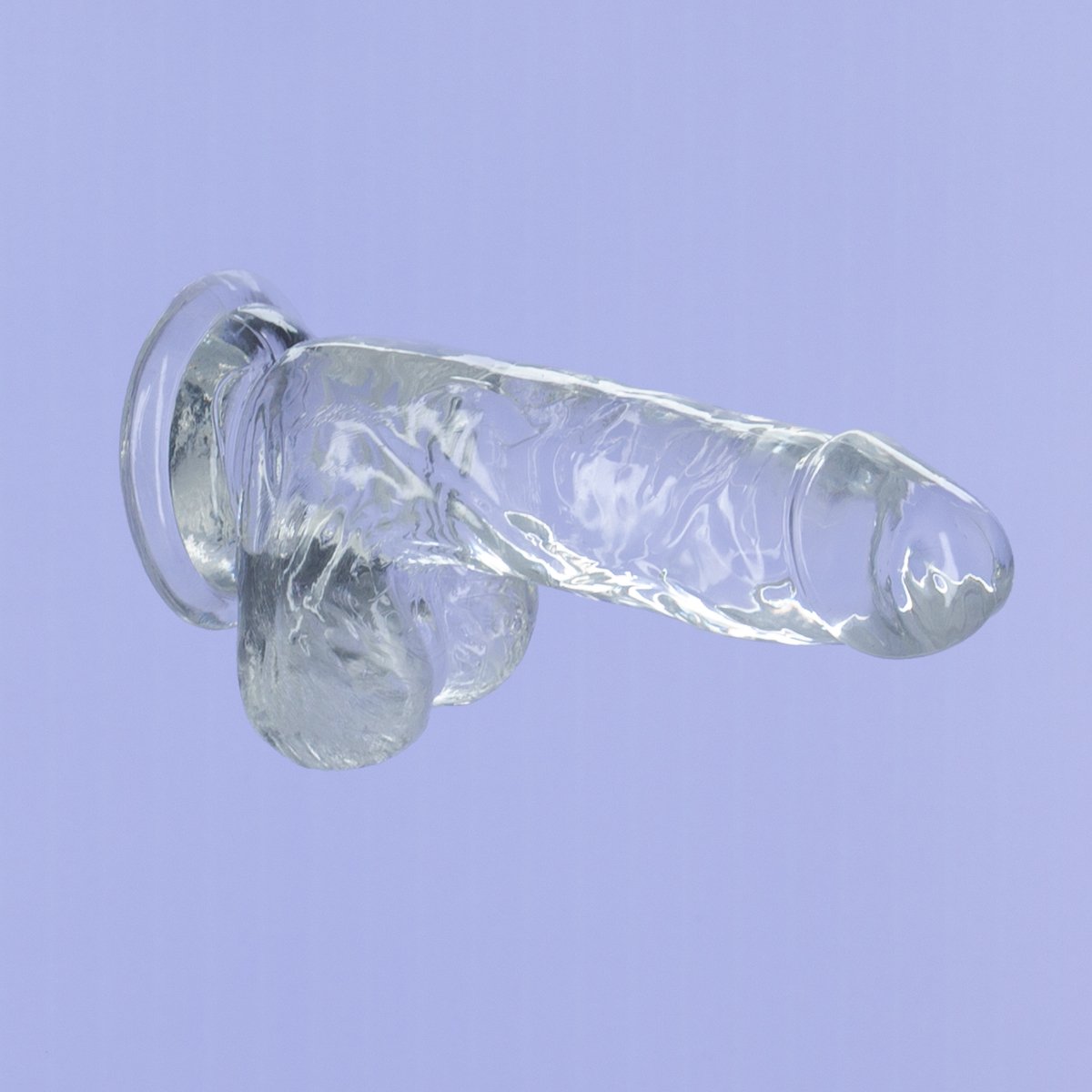 Cristal de toxicomanie – Dildo transparent 6" avec boules image 4