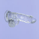 Cristal de toxicomanie – Dildo transparent 6" avec boules image 4