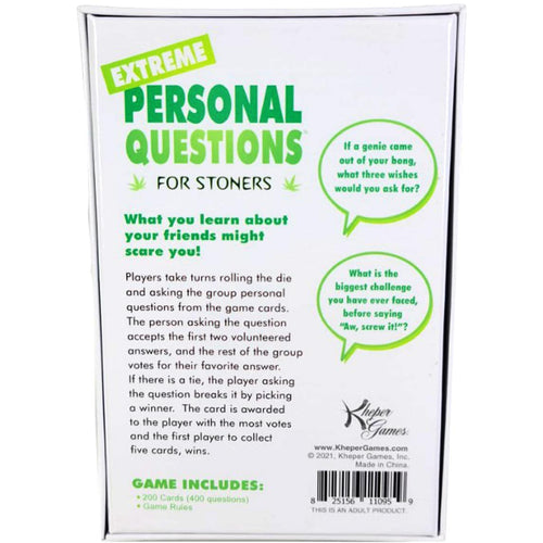 Jeux Kheper - Questions personnelles extrêmes pour les Stoners jeu de fête pour adultes image 1