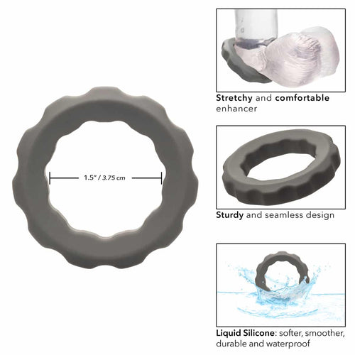 CalExotics® - Anneau Alpha - Silicone liquide Anneau d'érection – Gris image 5