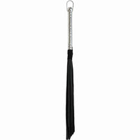 Punishment Black Whip with Silver Handle