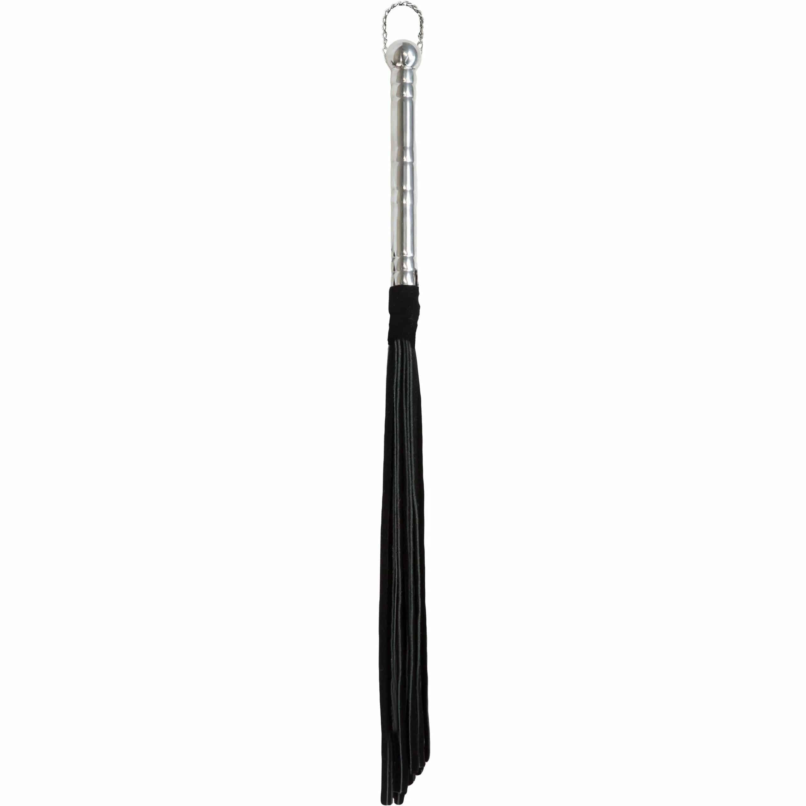 Punishment Black Whip with Silver Handle