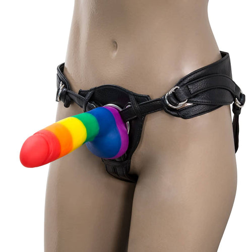 Pure Love® - Dildo en silicone arc-en-ciel avec base d'aspiration – 8 po. image 2