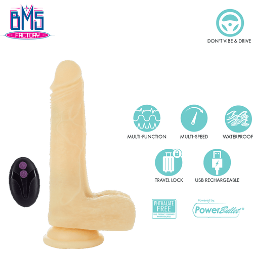 Pure Love® - Dildo vibrant et rotatif à distance - Beige image 0