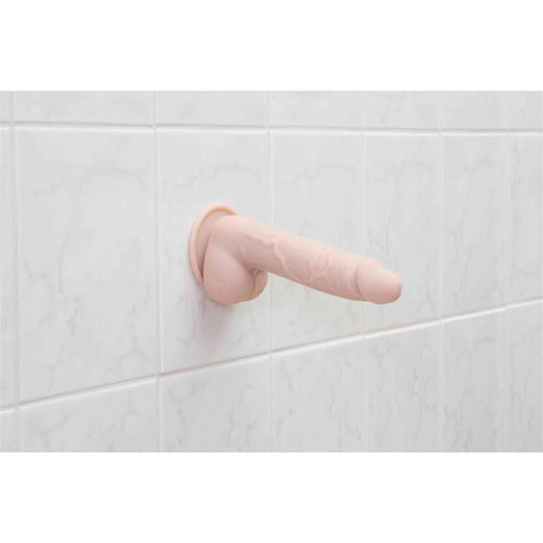 Marque de toxicomanie 7,5" Dildo avec boules avec balle - Beige image 5