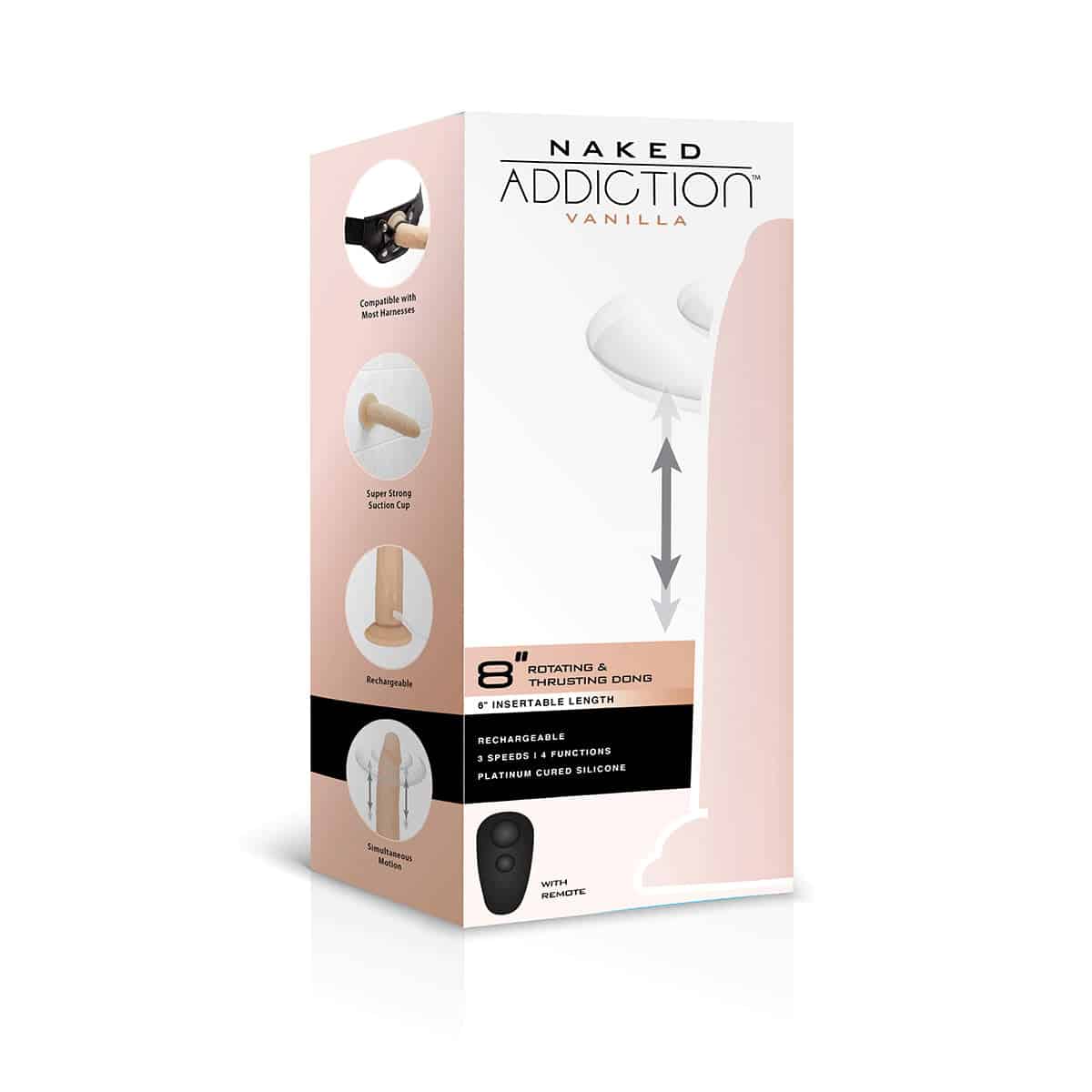 Naked Addiction 8” Rotating & Thrusting Dong - Vanilla