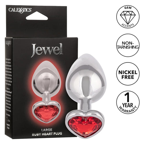 CalExotics® Jewel Large Ruby Plug Coeur - Ruby image 0