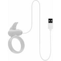 Buckle Up Silicone Cock Ring with Clitoris Stimulator - White