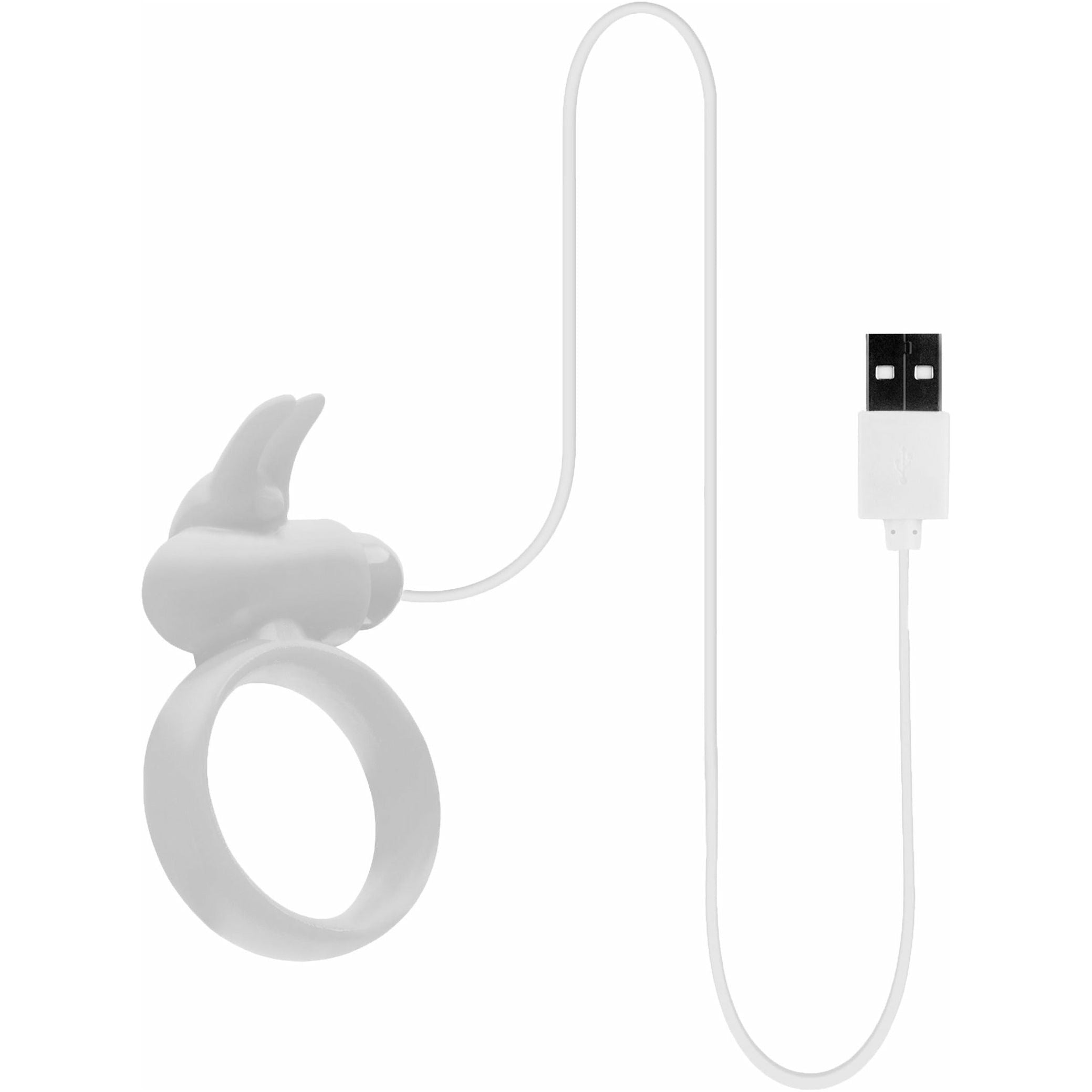 Boucle vers le haut Cock Anneau en silicone avec stimulateur de clitoris - blanc image 0