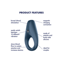 Anneau de Rocket Satisfyer – Anneau de cock vibrant – Bleu image 3
