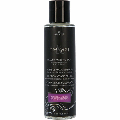 Sensuva Me &amp;You – Huile de massage de luxe – 4,2 oz - grenade, Fig, noix de coco, Plumeria image 0