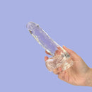 Cristal de toxicomanie – Dildo transparent de 7" avec boules image 3