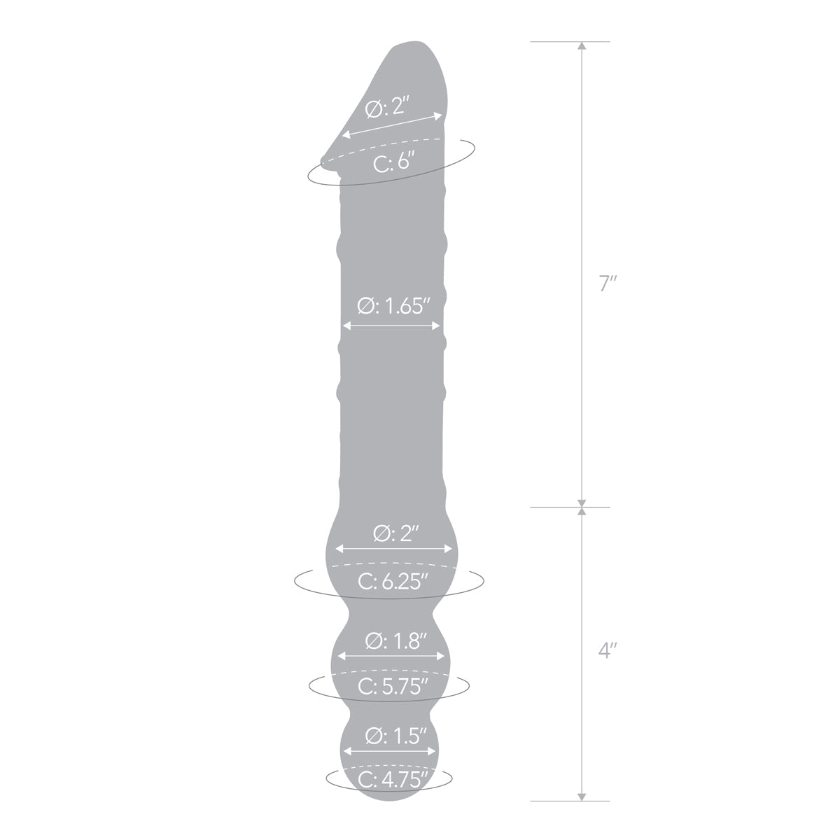 Gläs - Dildo en verre double extrémité avec perles anales image 4