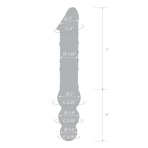 Gläs - Dildo en verre double extrémité avec perles anales image 4