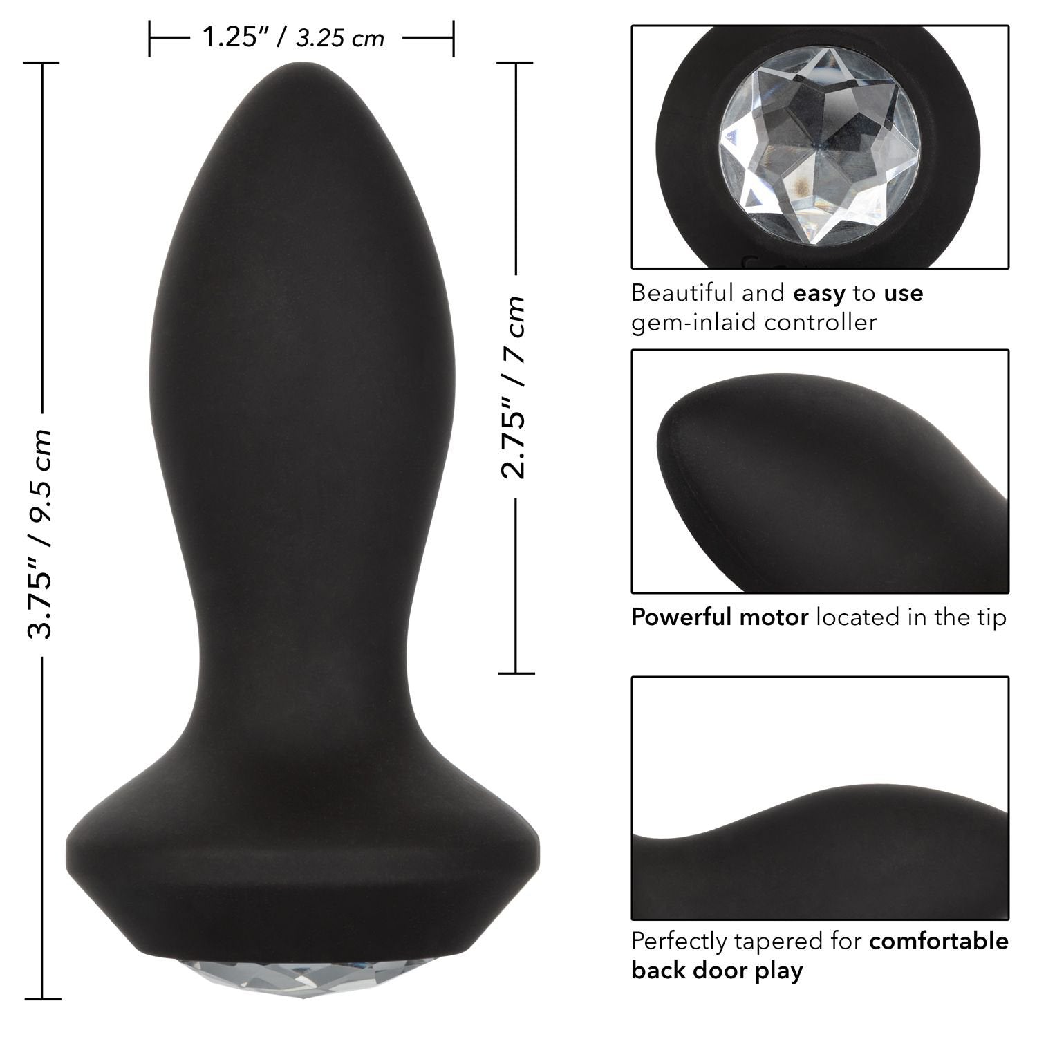 Sonde cristal vibrante CalExotics® Power Gem – Noir image 2