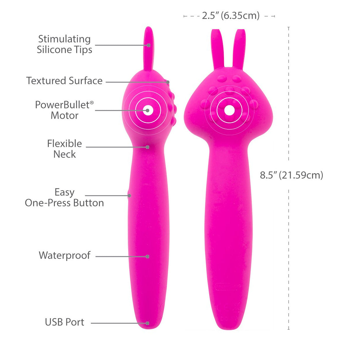 PalmPower Vibrez de PalmPower - La baguette de massage rechargeable de lapin