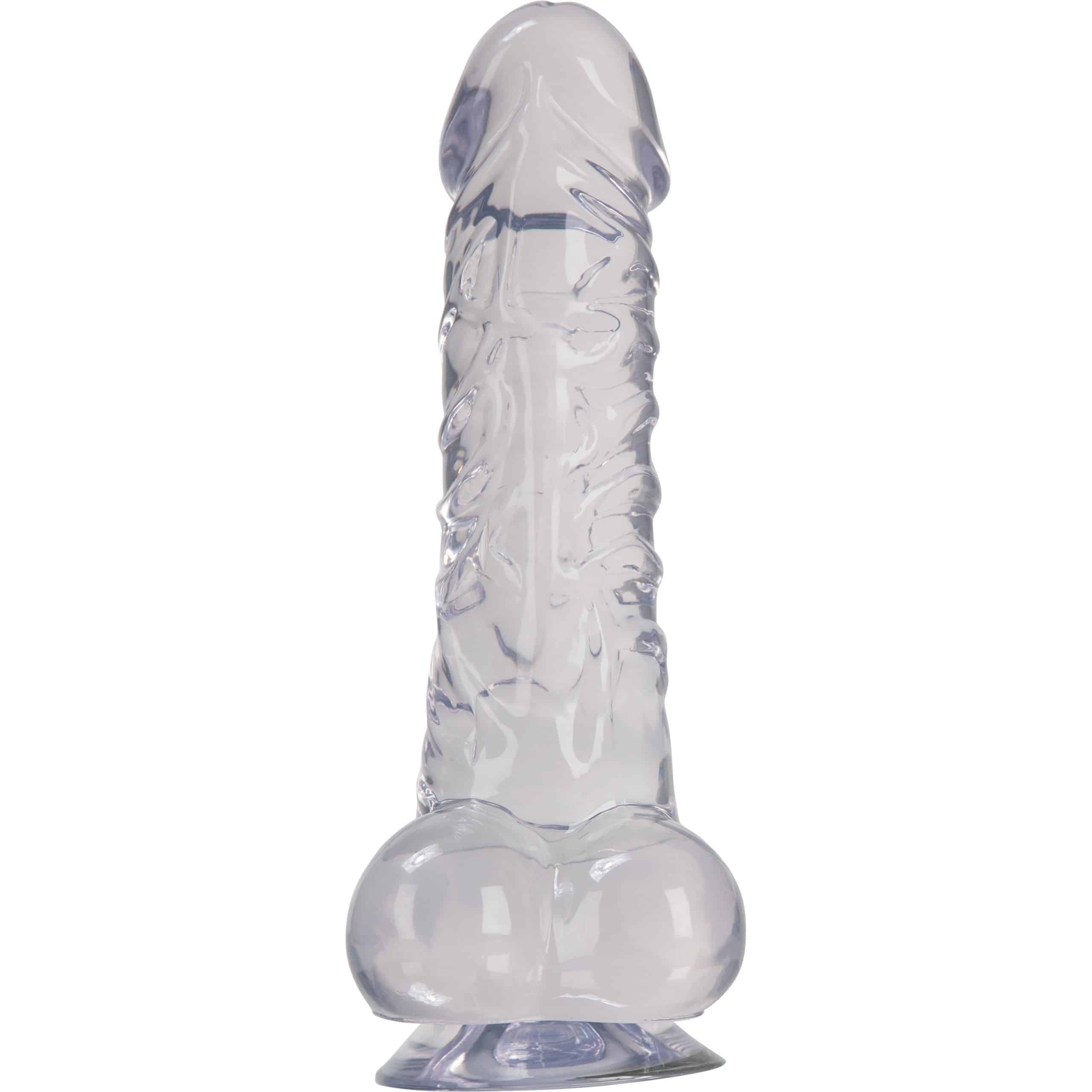 NMC Luxe 7" Dong réaliste de la série Clear Stone avec Scrotum et Suction Cup image 2