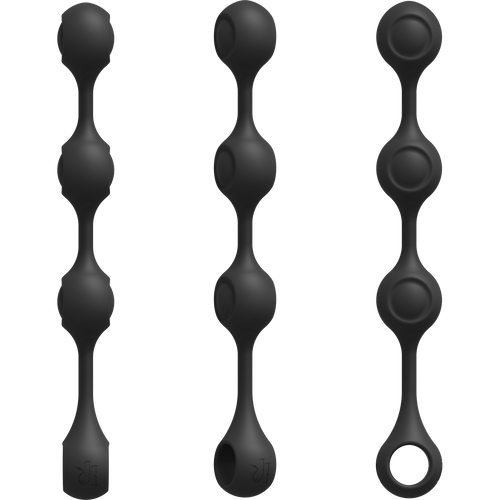 Kink par Doc Johnson - Anal Essentials Weighted Silicone Anal Balles - Noir