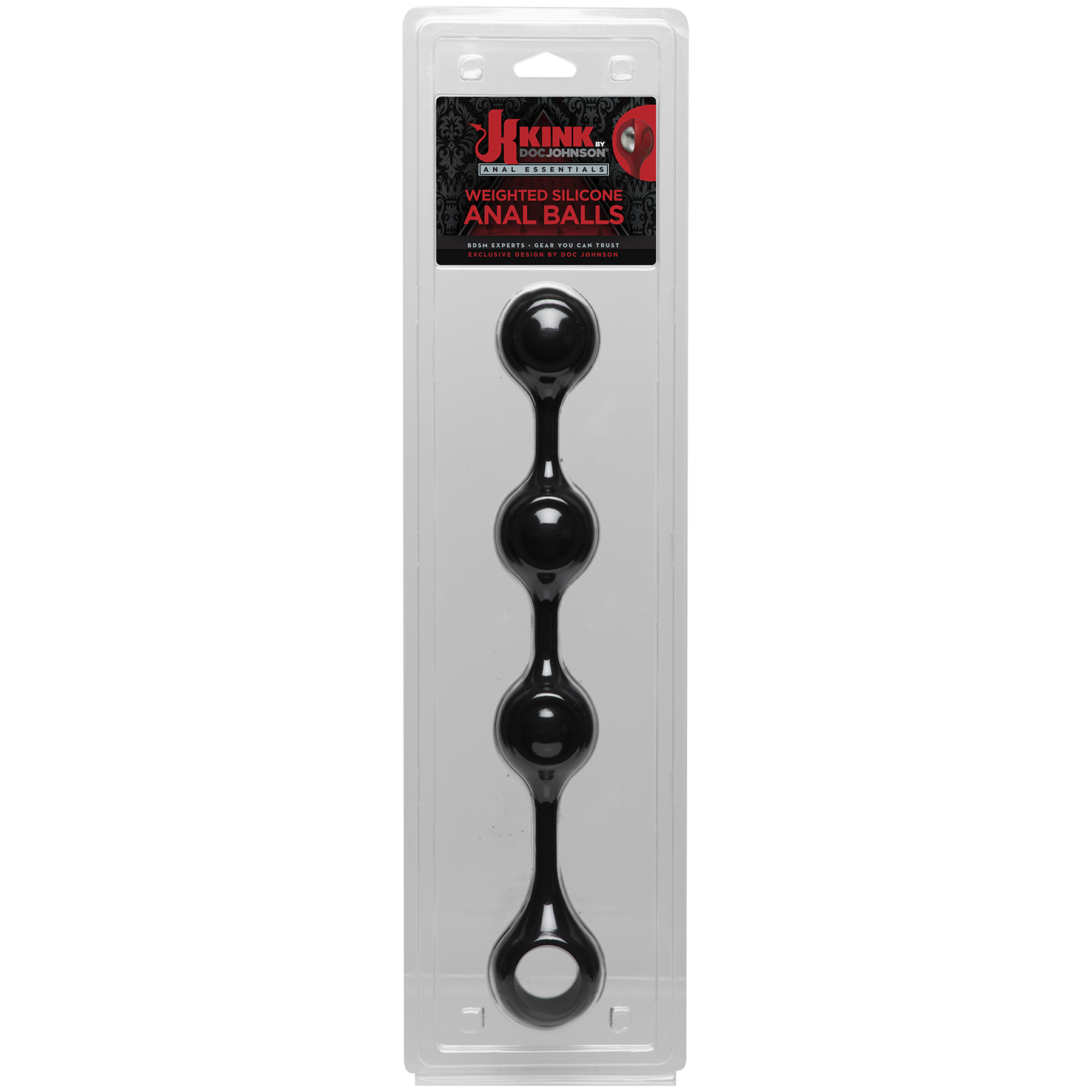 Kink par Doc Johnson - Anal Essentials Weighted Silicone Anal Balles - Noir