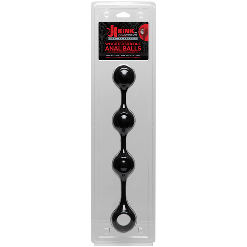 Kink par Doc Johnson - Anal Essentials Weighted Silicone Anal Balles - Noir