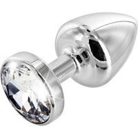 Diogol Anni Silver Round Butt Plug with Swarovski Elements (Size T2)