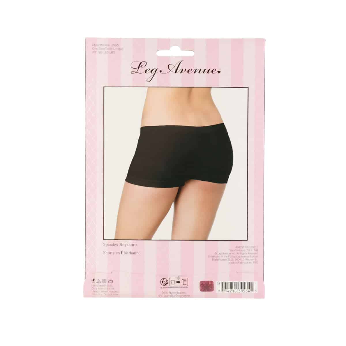 Short garçon sans couture Leg Avenue – une taille convient le plus - Noir image 2