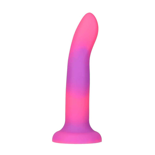 Rave par toxicomanie - 8" Glow in the Dark Dildo - Rose Purple image 2