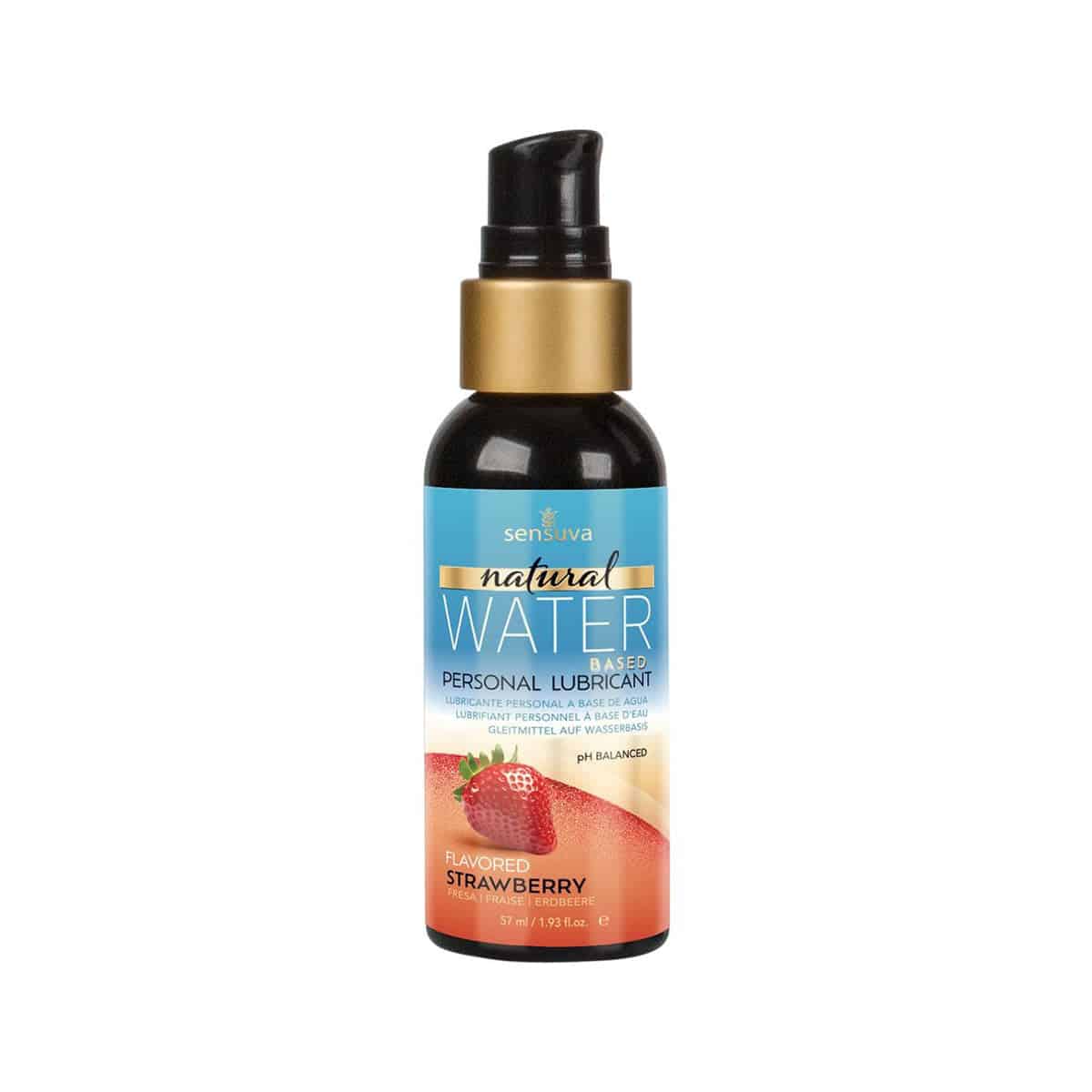 Sensuva Natural Water-Based – Hydratant personnel aromatisé - 1,9 oz - Fraise image 0