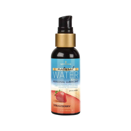 Sensuva Natural Water-Based – Hydratant personnel aromatisé - 1,9 oz - Fraise image 0