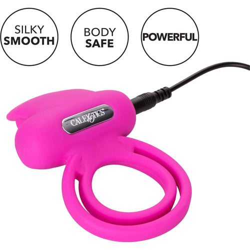 CalExotics® Dual Clit Flicker/Cock Ring – Rose image 4