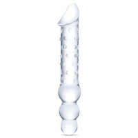Gläs - 12” Double Ended Glass Dildo with Anal Beads