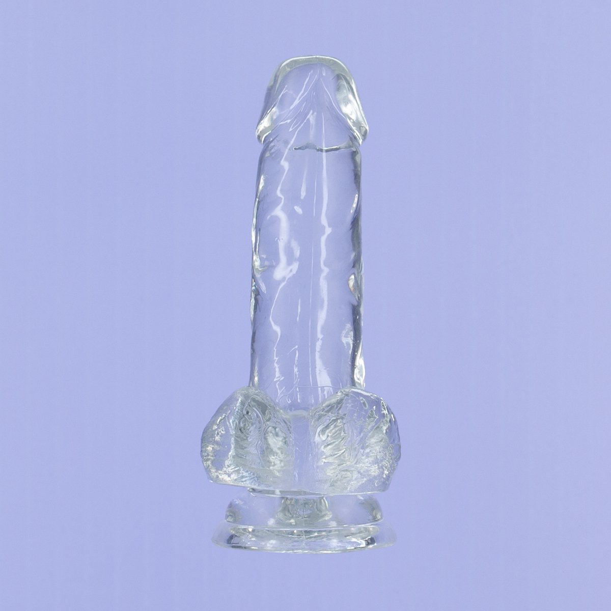 Cristal de toxicomanie – Dildo transparent 6" avec boules image 2