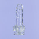 Cristal de toxicomanie – Dildo transparent 6" avec boules image 2