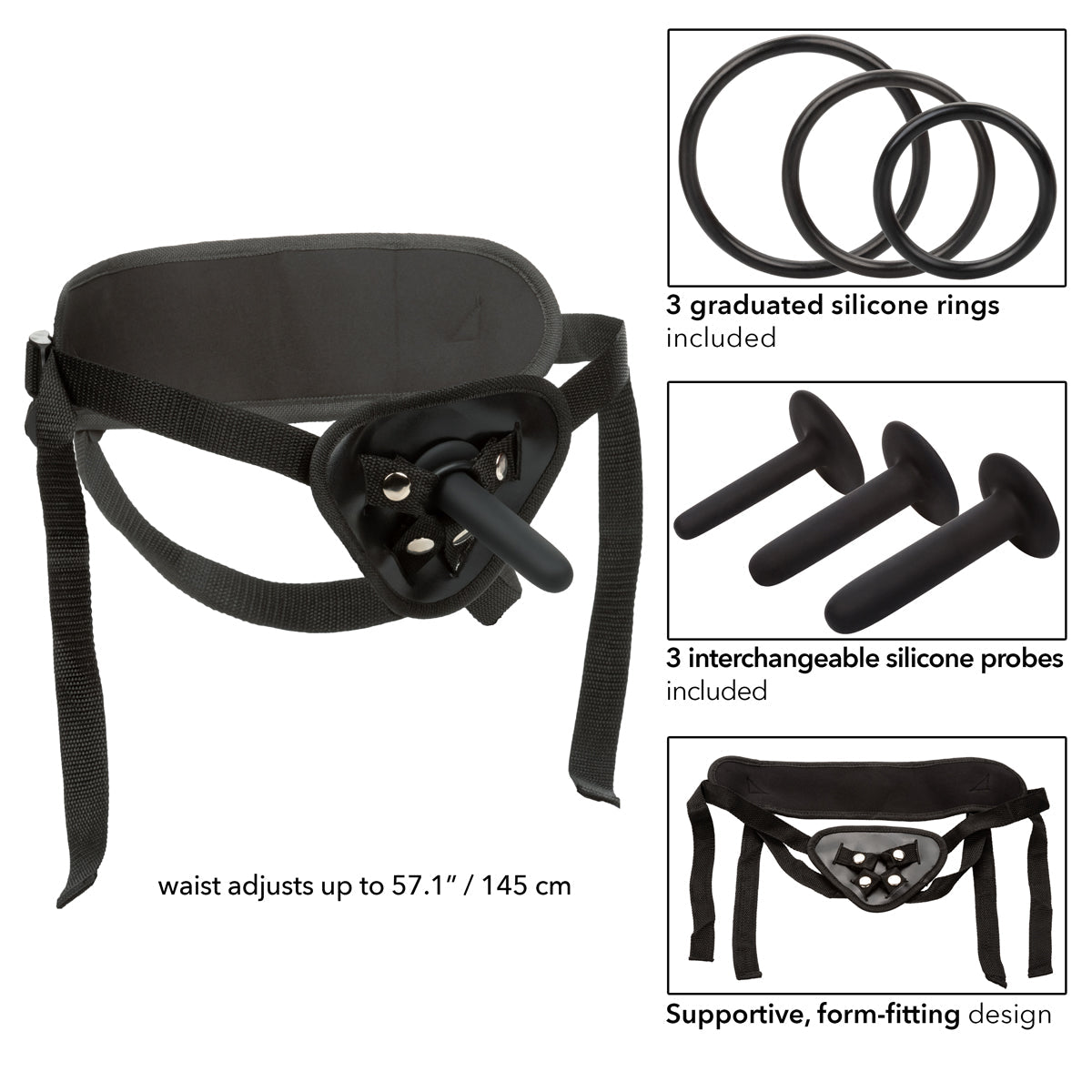 CalExotics® - BoundlessTM - Kit de pegging en silicone – Noir image 1
