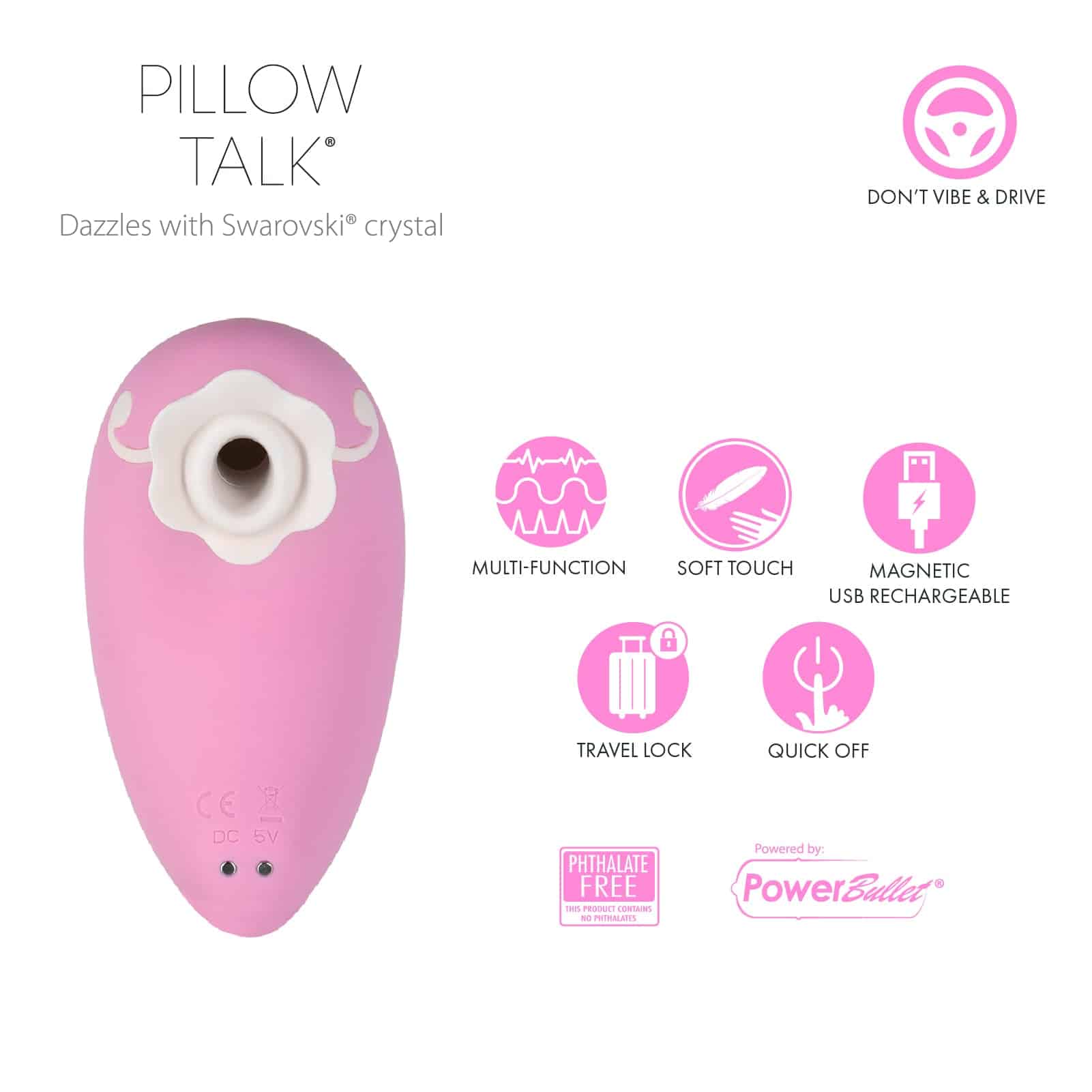 Oreiller Talk Dreamy – masseur clitoris luxueux – rose image 3