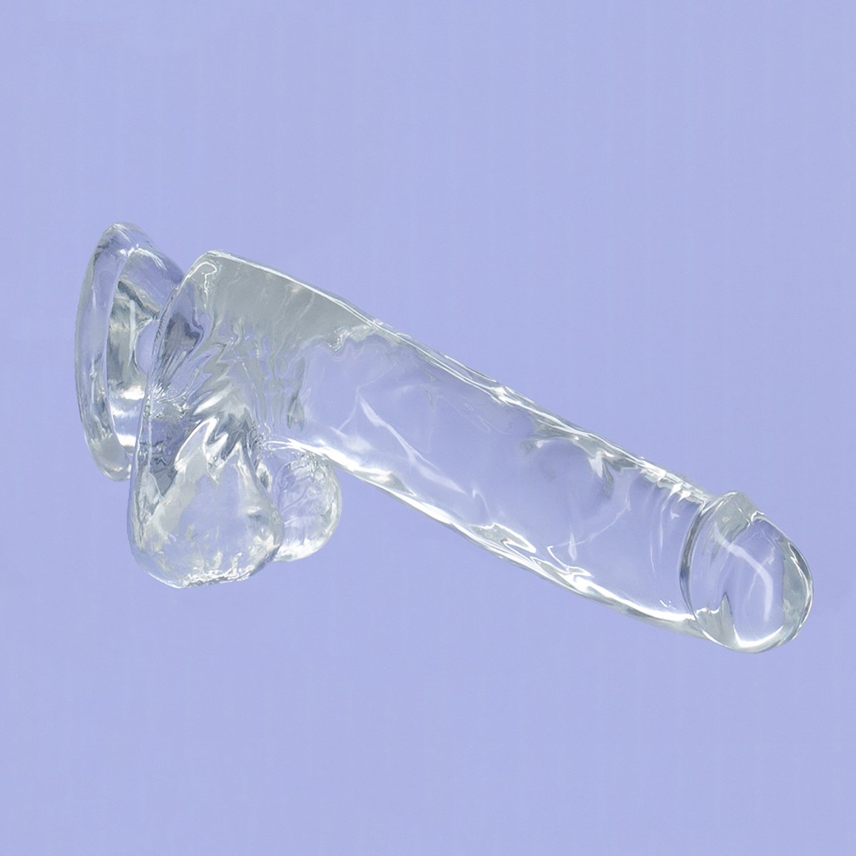 Cristal de toxicomanie – Dildo clair de 8" avec boules image 4