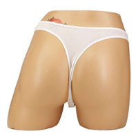 Velcro Front Mesh Thong For Men – White - O/S