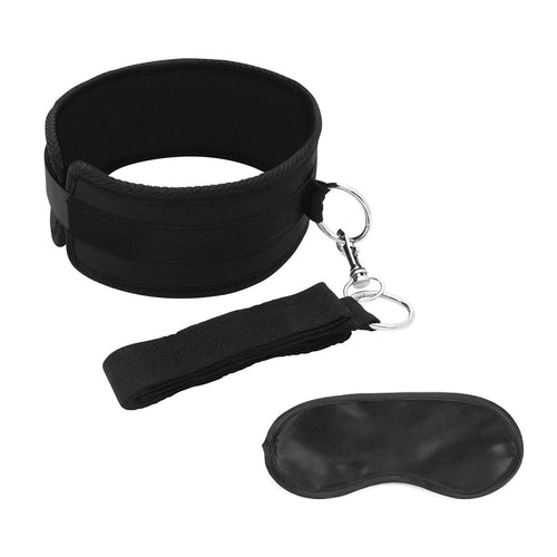 Collier et jeu de laisses Fetish Lux - Noir image 0