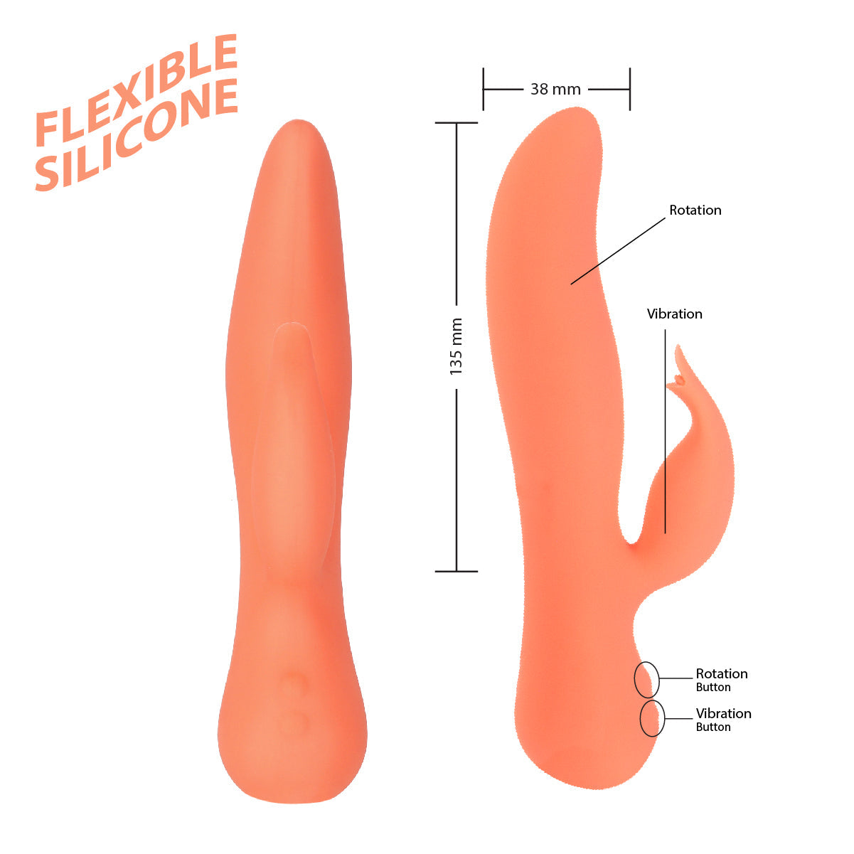 Vibrateur à double action Blossom Swan® - Corail