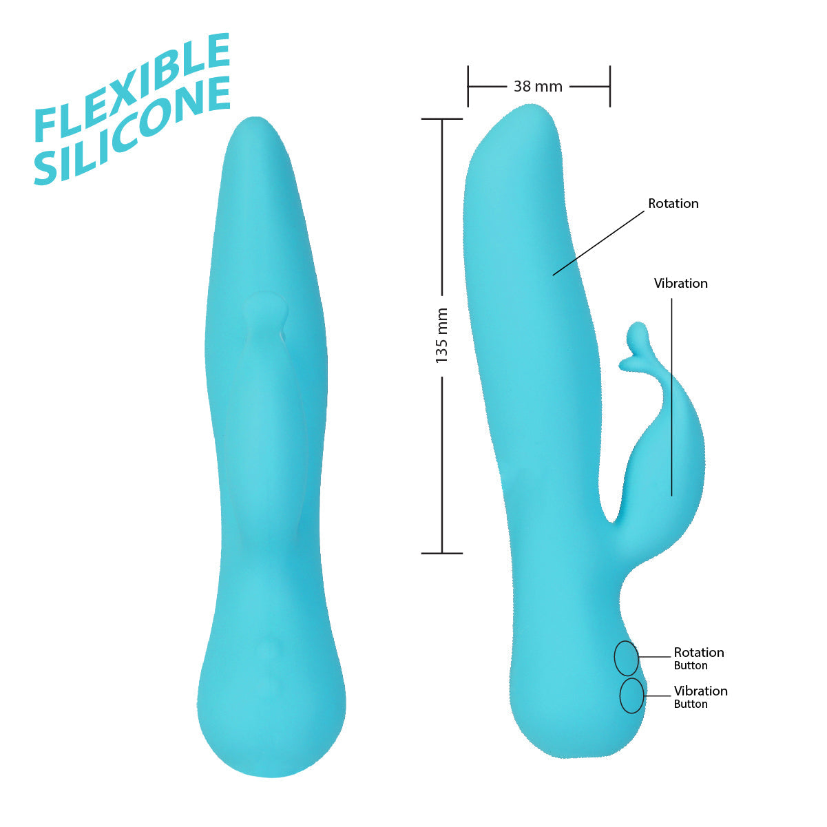 Le vibrateur double action Kissing Swan® - Bleu