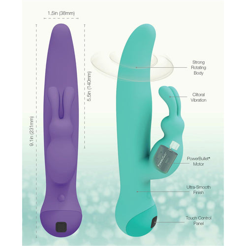 Swan Touch – Duo – Vibrateur double lapin – Rechargeable - Teal
