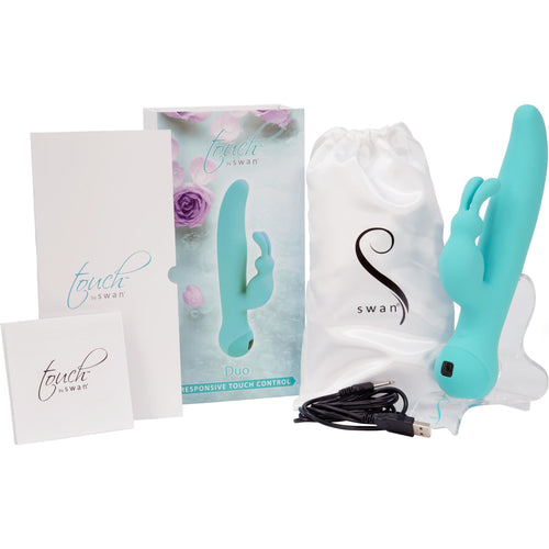 Swan Touch – Duo – Vibrateur double lapin – Rechargeable - Teal