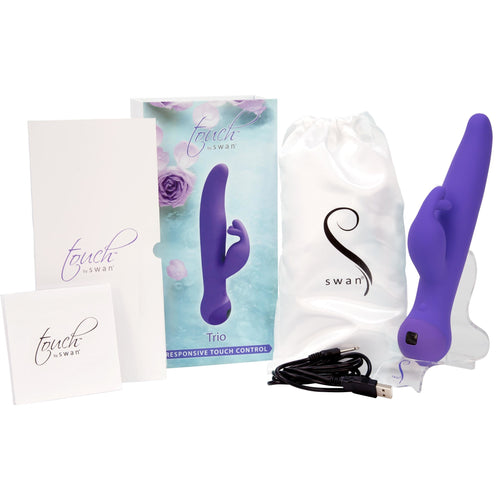 Swan Touch - Trio - Vibrateur de lapin - Rechargeable - Violet