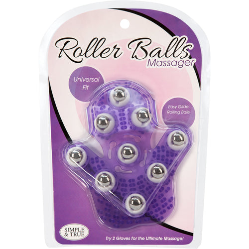 Gant de massage simple et vrai boules à roulettes - violet