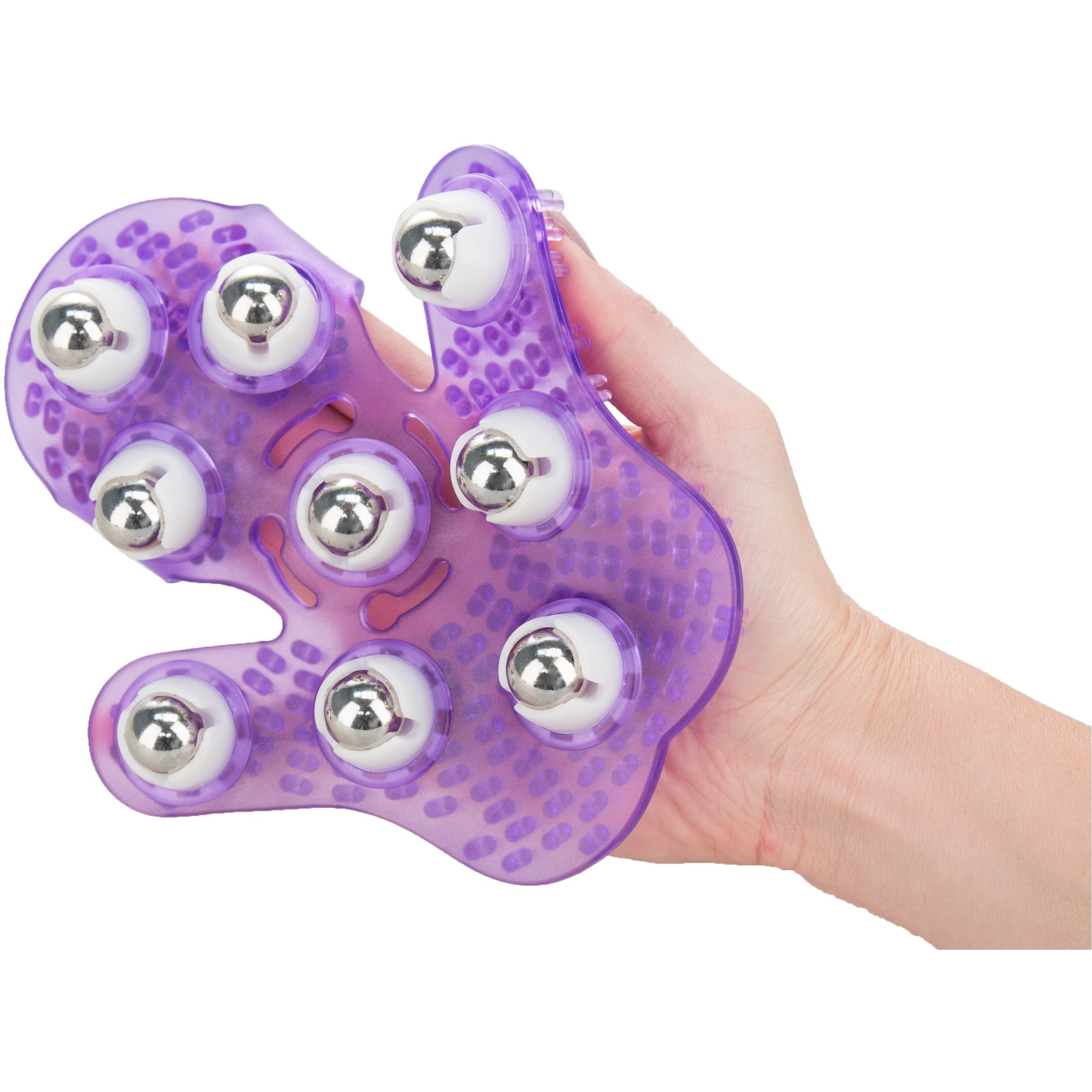 Gant de massage simple et vrai boules à roulettes - violet