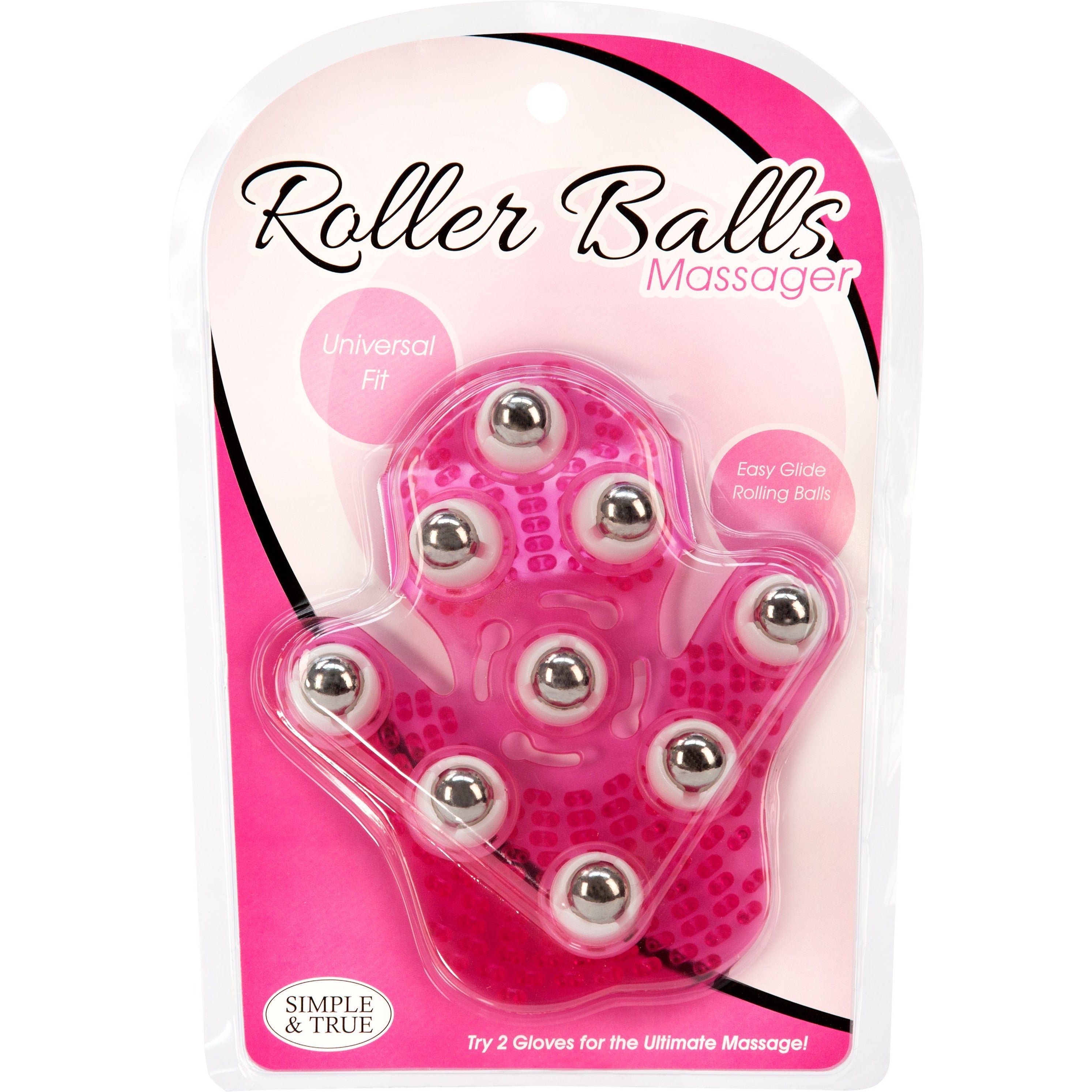 Gant de massage simple et vrai Roller Balls - Rose