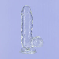 Addiction Crystal – 6" Clear Dildo with Balls